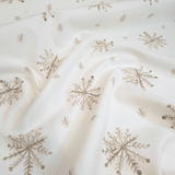 Tessuto no stiro H 150 cm - FIOCCHI DI NEVE BEIGE