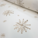 Tessuto no stiro H 150 cm - FIOCCHI DI NEVE BEIGE