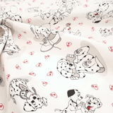 Cotone Fondo Panama H 180 cm - DALMATA E CUORICINI ROSSI