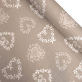 Cotone Fondo Panama "Effetto Lino" H 160 cm - LINEA CUORE/TORTORA