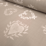 Cotone Fondo Panama "Effetto Lino" H 160 cm - LINEA CUORE/TORTORA