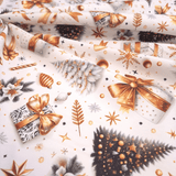 Cotone Fondo Panama Digital H 160 cm - DECORAZIONI DORATE