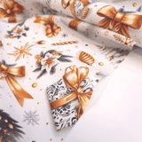 Cotone Fondo Panama Digital H 160 cm - DECORAZIONI DORATE