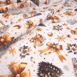 Cotone Fondo Panama Digital H 160 cm - DECORAZIONI DORATE