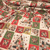 Tessuto Arredo Jacquard H 140 cm - PATCHWORK NATALIZIO/LUREX ORO