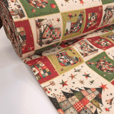 Tessuto Arredo Jacquard H 140 cm - PATCHWORK NATALIZIO/LUREX ORO