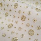 Pannolenci H 155 cm - LATTE FIORI E CERCHI GLITTER ORO