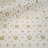 Pannolenci H 155 cm - LATTE FIORI E CERCHI GLITTER ORO