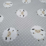 Piquet millerighe con stampa digitale H 150 cm - PECORE/GRIGIO