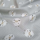 Piquet millerighe con stampa digitale H 150 cm - PECORE/GRIGIO