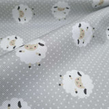 Piquet millerighe con stampa digitale H 150 cm - PECORE/GRIGIO