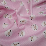 Piquet millerighe con stampa digitale H 150 cm - PECORE/ROSA