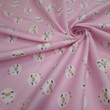 Piquet millerighe con stampa digitale H 150 cm - PECORE/ROSA