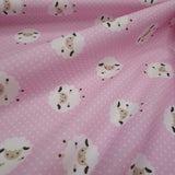 Piquet millerighe con stampa digitale H 150 cm - PECORE/ROSA