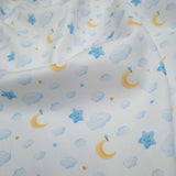 Piquet millerighe con stampa digitale H 150 cm - CIELO/AZZURRO