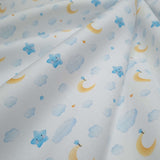 Piquet millerighe con stampa digitale H 150 cm - CIELO/AZZURRO