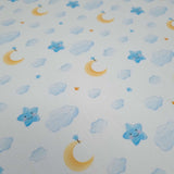 Piquet millerighe con stampa digitale H 150 cm - CIELO/AZZURRO