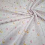 Piquet millerighe con stampa digitale H 150 cm - CIELO/ROSA