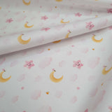 Piquet millerighe con stampa digitale H 150 cm - CIELO/ROSA