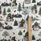 Cotone Fondo Panama Digital H 280 cm - PUPAZZI DI NEVE