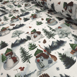 Cotone Fondo Panama Digital H 280 cm - PUPAZZI DI NEVE