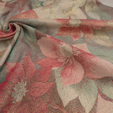 Tessuto Arredo H 210 cm - FIORI DI NATALE ROSSI/LUREX ORO