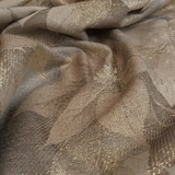 Tessuto Arredo H 210 cm - FIORI DI NATALE ECRU/LUREX ORO