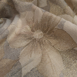 Tessuto Arredo H 210 cm - FIORI DI NATALE ECRU/LUREX ORO