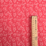 Tessuto Cotone H 150 cm - DRAGHI FONDO ROSSO