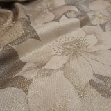 Tessuto Arredo H 210 cm - FIORI DI NATALE ECRU/LUREX ORO