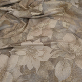 Tessuto Arredo H 210 cm - FIORI DI NATALE ECRU/LUREX ORO