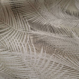 Cotone misto lino fondo grezzo H 280 cm - FOGLIE GRIGIE/TORTORA