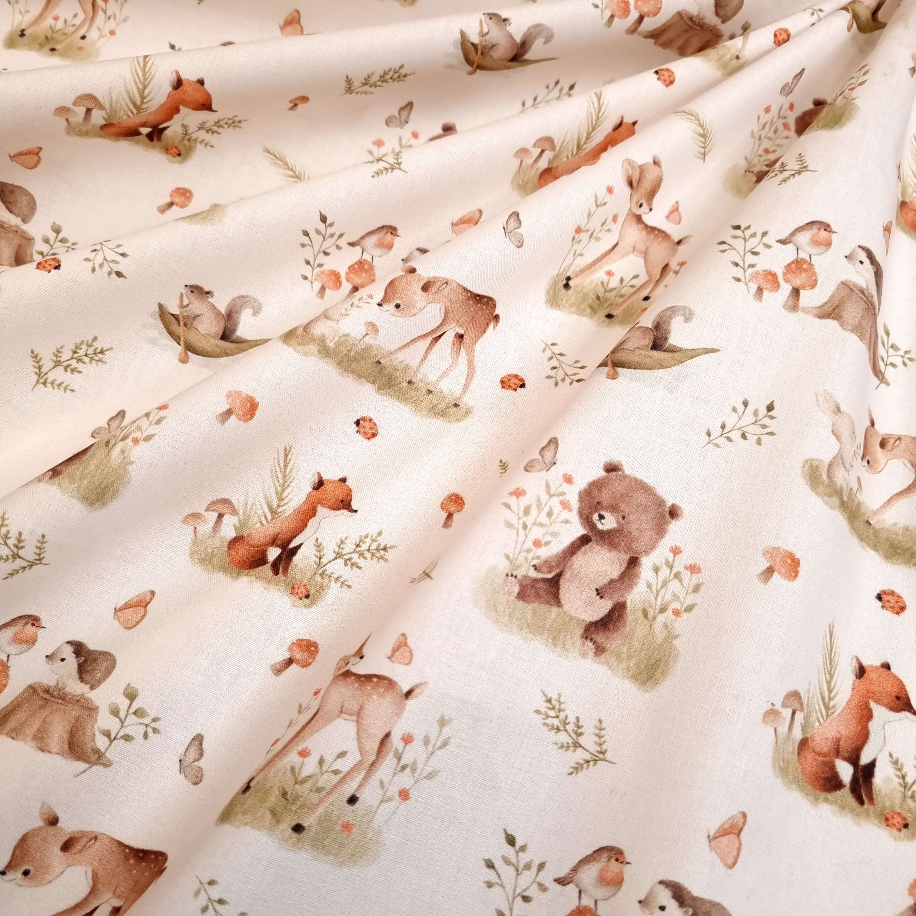 Tessuti Craftsfabrics - Kit 7 Pezzi Stampa Floreale Bosco Verde Per Cucito Fai Da Te (25x25 Cm) - Foto 6