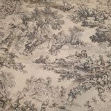 Tissu Toile de Jouy H 280 cm - ANTHRACITE/BEIGE