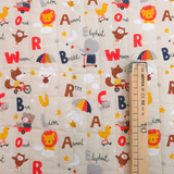 Trapuntato in tela di cotone double face H 140 cm - AMICI DELL'ALFABETO
