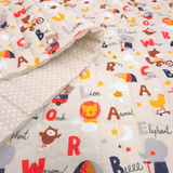 Trapuntato in tela di cotone double face H 140 cm - AMICI DELL'ALFABETO