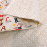 Trapuntato in tela di cotone double face H 140 cm - AMICI DELL'ALFABETO