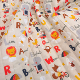 Trapuntato in tela di cotone double face H 140 cm - AMICI DELL'ALFABETO