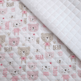 Trapuntato in piquet millerighe double face H 150 cm - TEDDY BEAR ROSA