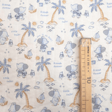 Trapuntato in tela di cotone double face H 140 cm - ELEFANTINI MARINAI