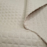 Trapuntato in misto cotone double face H 140 cm - GREZZO QUADRO PICCOLO/BEIGE