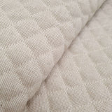 Trapuntato in misto cotone double face H 140 cm - GREZZO QUADRO PICCOLO/BEIGE