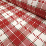 Tessuto Tirolese H 160 cm - QUADRO GRANDE TIROLESE ROSSO/CORDA