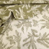 Tovagliato Fiandra di Cotone H 180 cm - PIGNE VERDE MUSCHIO