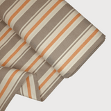 Tessuto cotone tinto in filo H 180 cm - RIGA NOCCIOLA/ARANCIO