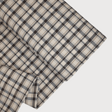 Tissu coton mélangé teint en fil H 180 cm - MOKA QUADRO