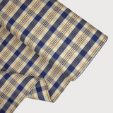 Tissu coton teint en fil H 180 cm - PICTURE MARINE/MOUTARDE