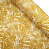 Tessuto Canvas H 140 cm - FOGLIE TROPICALI/SENAPE