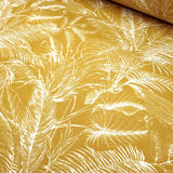 Tessuto Canvas H 140 cm - FOGLIE TROPICALI/SENAPE