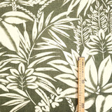 Misto Cotone Fondo Grezzo H 155 cm - FOGLIE/VERDE